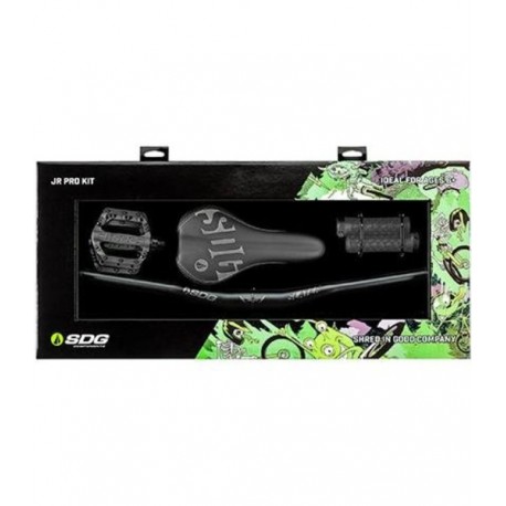 SDG Jr Pro Kit (Pedals, Bars, Grips, Saddle) Black-BicicletaDomino- Accesorios